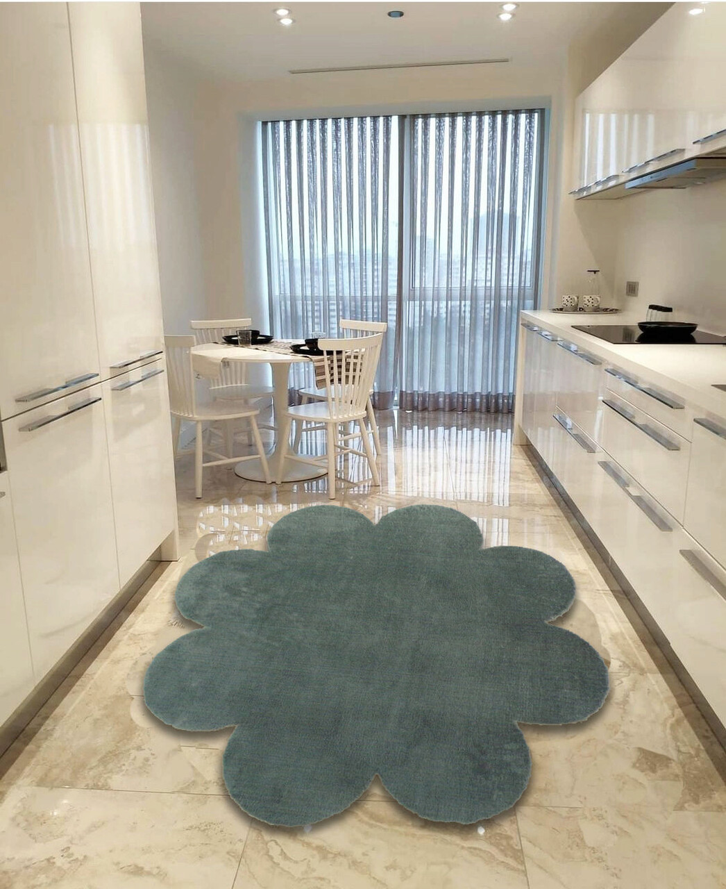 Covor, Daisy Plush, 80x80 cm, Gri inchis - imagine 5